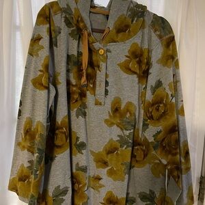 Susan Graver floral hoodie